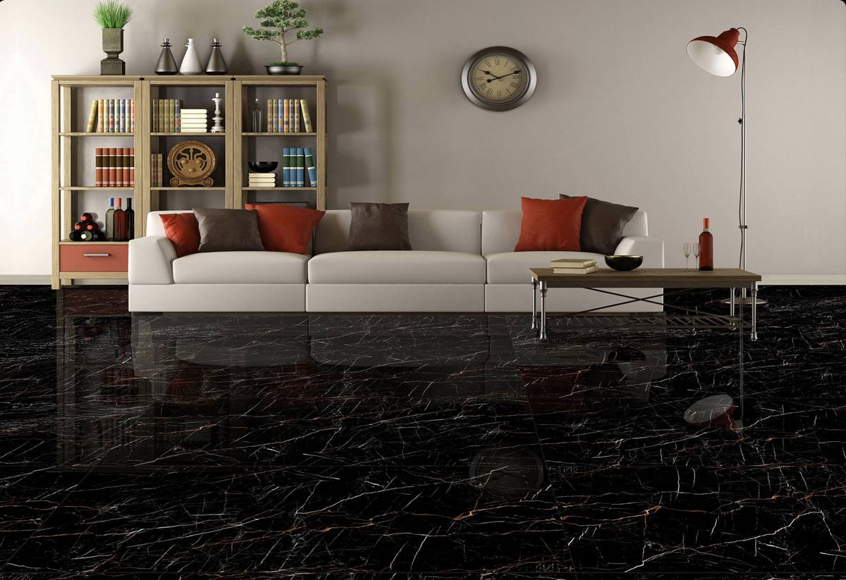 Staro Palacio Molten Black Керамогранит Staro Palacio Molten Black 60x120 высокий глянец черный